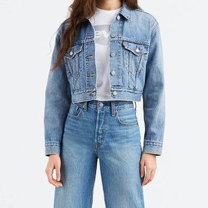 Levi's Light Wash Cropped Trucket Jacket